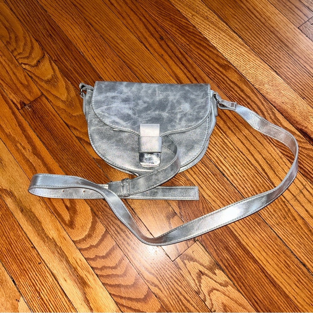 Silver metallic Crossbody Bag